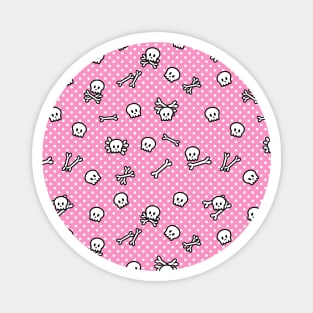 Pastel goth kawaii pink skulls pattern Magnet